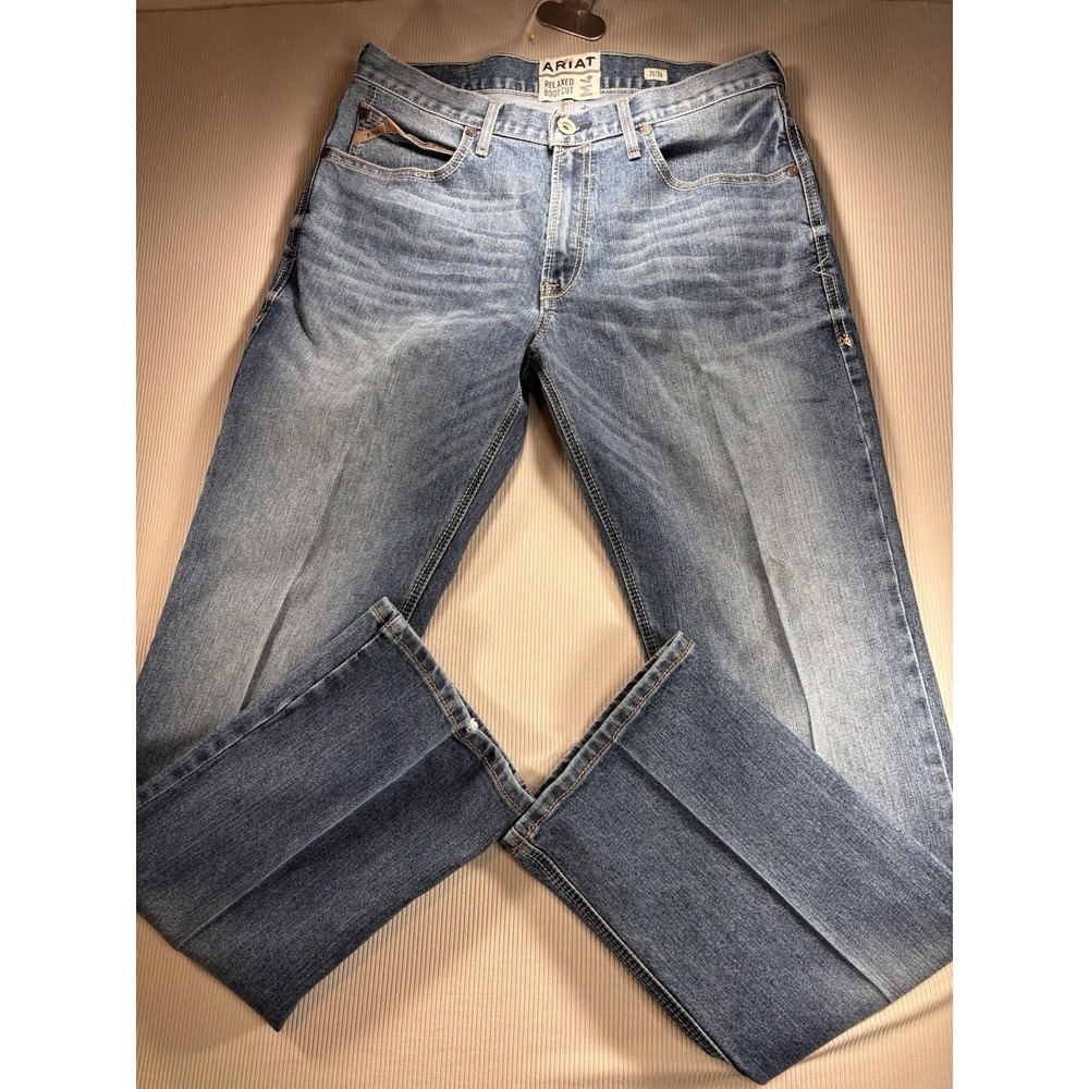 Ariat M4 Relaxed Boot Cut Blue Denim Jeans Size 35x36 Bootcut Western Work
